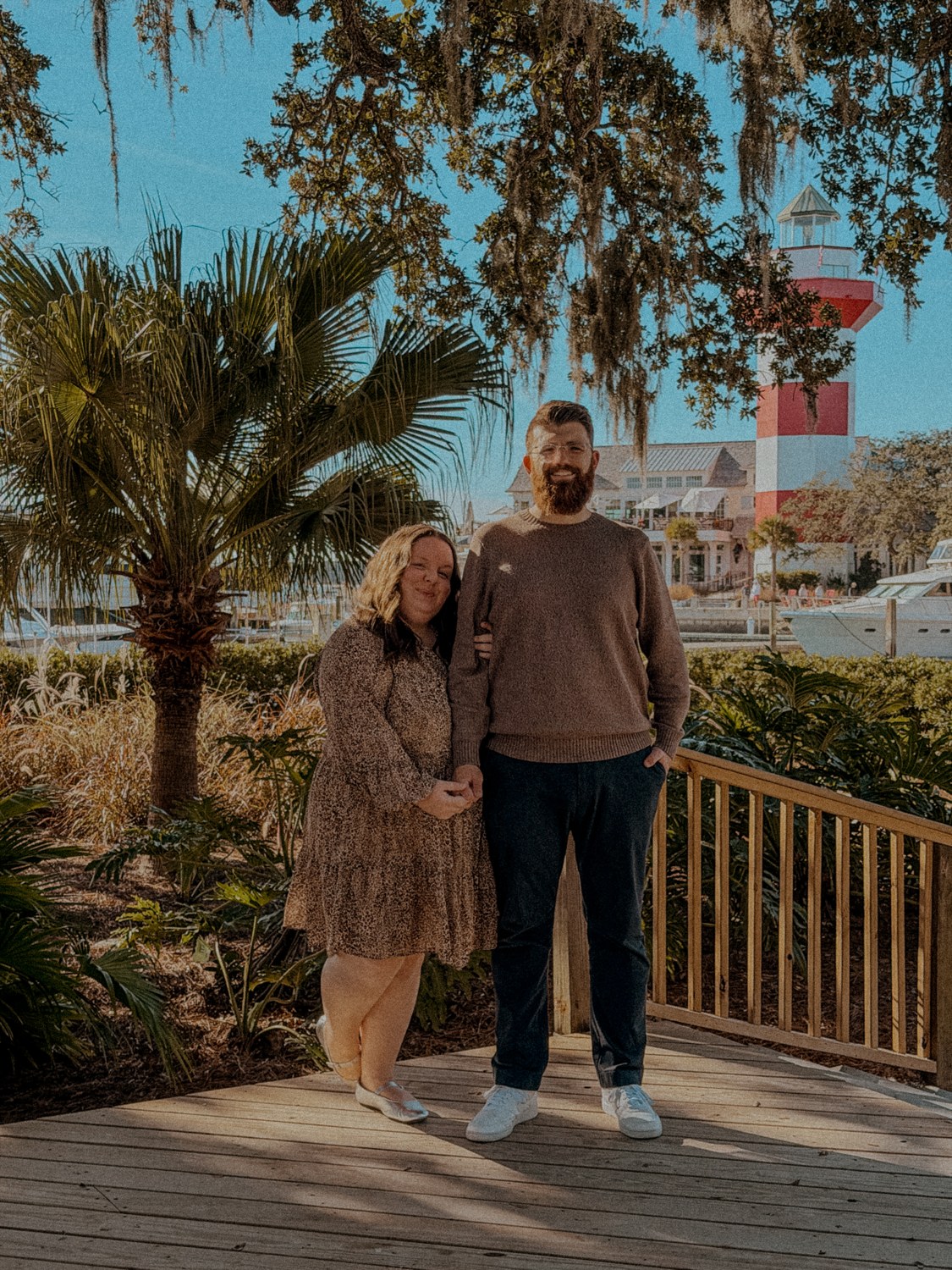 Austin and Sarah in Harbour Town by the lighthouse